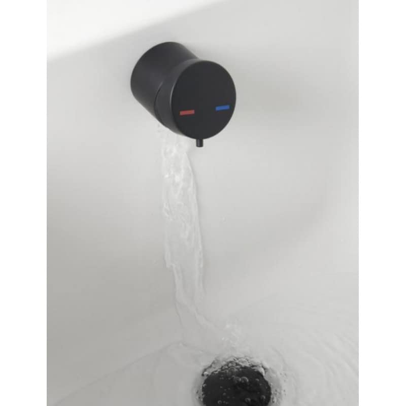 Sandy Beach Black Bath Mixer Tap Filler Overflow with Pop-Up Waste