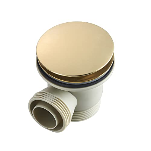 Sandy Beach Brass Bath Tap Filler Overflow with Pop-Up Waste