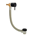 Sandy Beach Black Bath Mixer Tap Filler Overflow with Pop-Up Waste