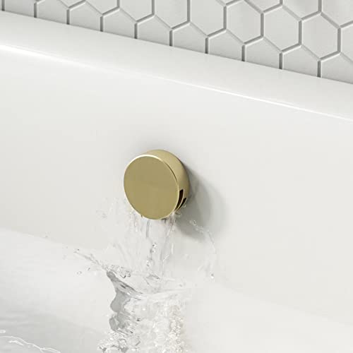 Sandy Beach Brass Bath Tap Filler Overflow with Pop-Up Waste