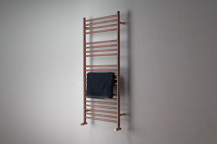 Sandy Beach Copper Angled Heated Towel Rail Radiator Valves 15mm