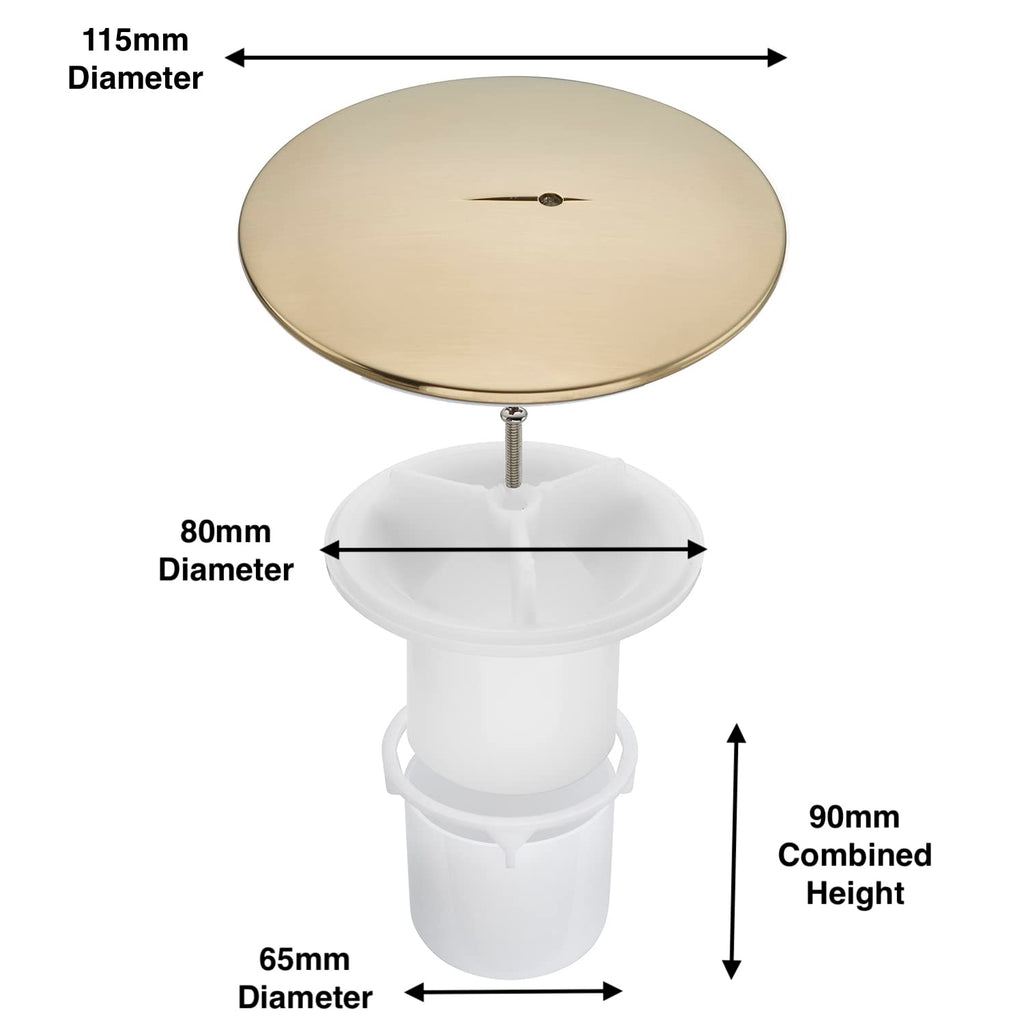 Sandy Beach Gold Brass Shower Bathroom Tray Drain Waste Trap 90mm Diameter
