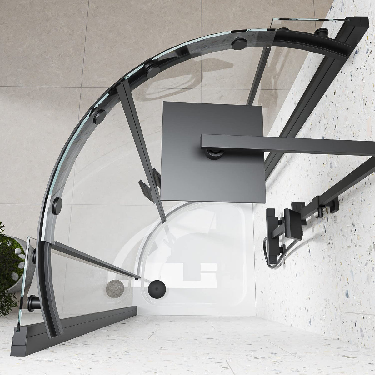 Sandy Beach Black Shower Bathroom Tray Drain Waste Trap 90mm Diameter