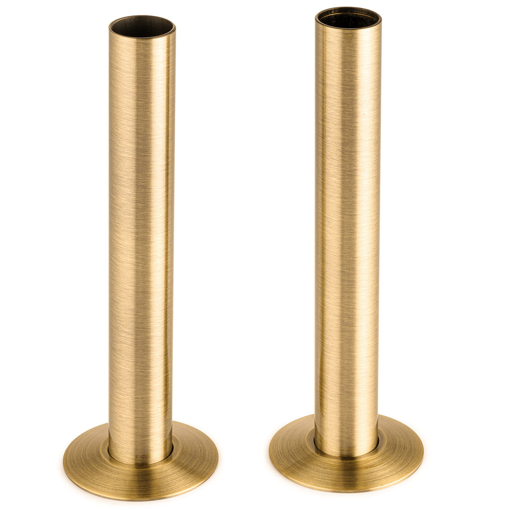 Sandy Beach Brass TRV Thermostatic Radiator Valve Pipe Covers Sleeves & Collars 130mm x 18mm